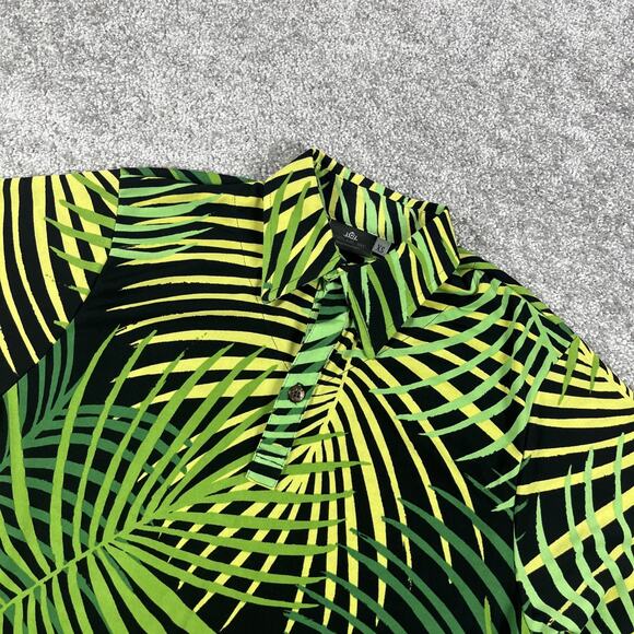 Ioi Iolani Hawaiian Polo Shirt Mens Extra Small Palm Stretch Made in Hawaii - Picture 1 of 10